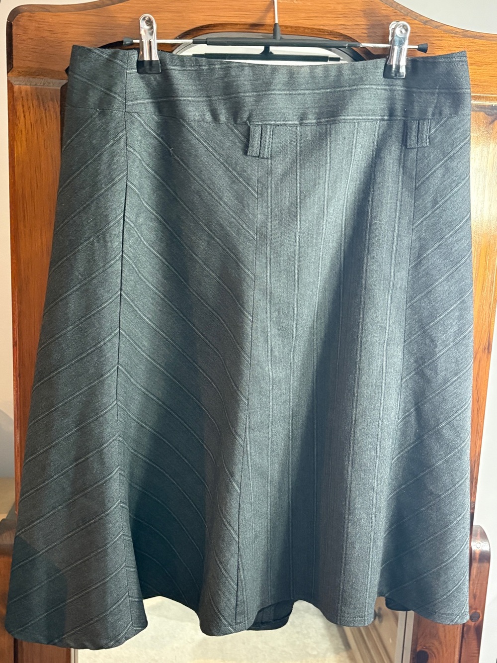Dynamite Vintage Pinstripe Charcoal Gray Midi Skirt in Y2K Size 7